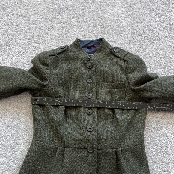 Boden British Tweed By Moon Herringbone Blazer Womens UK 10/ US 6 Green Wool - Picture 10 of 15